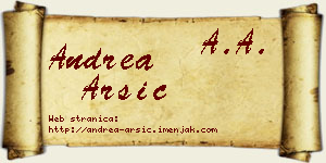 Andrea Arsić vizit kartica